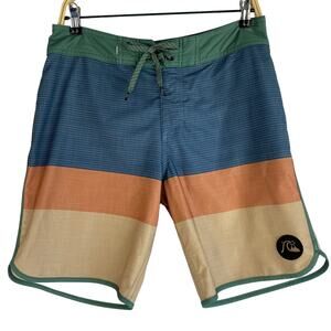 Quiksilver Highline Surfsilk Boardshort Men Swim Trunks Size 30 Blue Colorblock